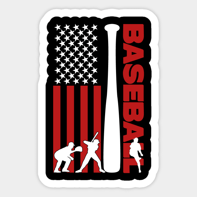 USA Flag Baseball Player Silhouette Sticker by The WYLD Tribe